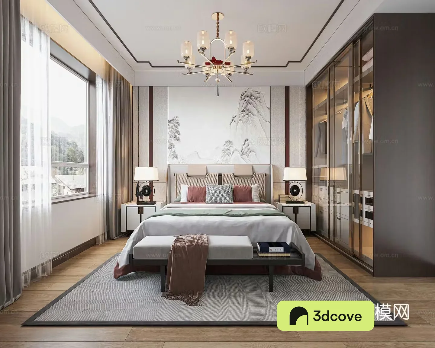 New Chinese style bedroom master bedroom elder room