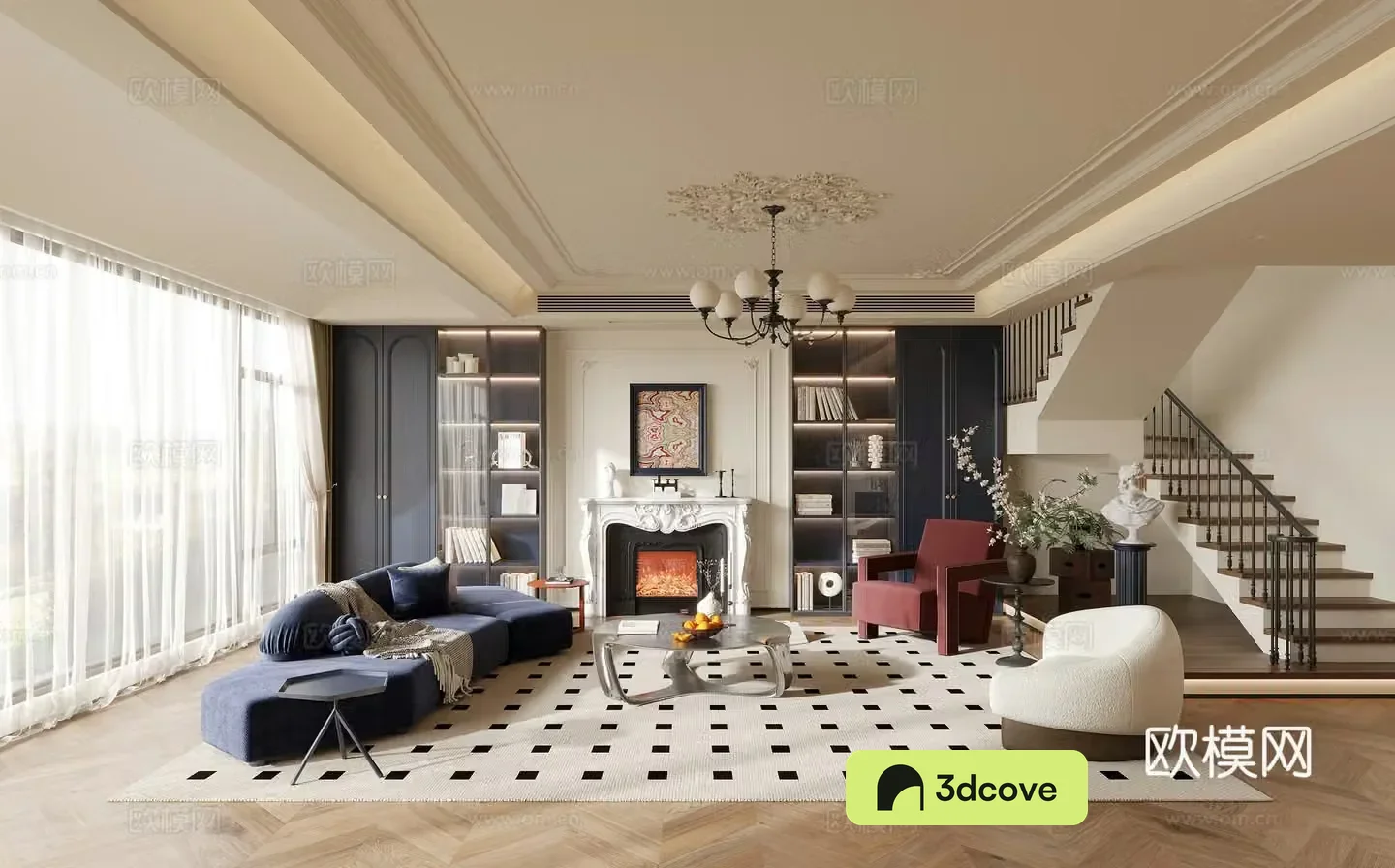French medieval living and dining room