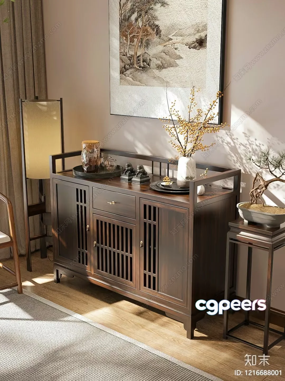 Wooden Cabinet 3D Model – 15629 – VRAY Render
