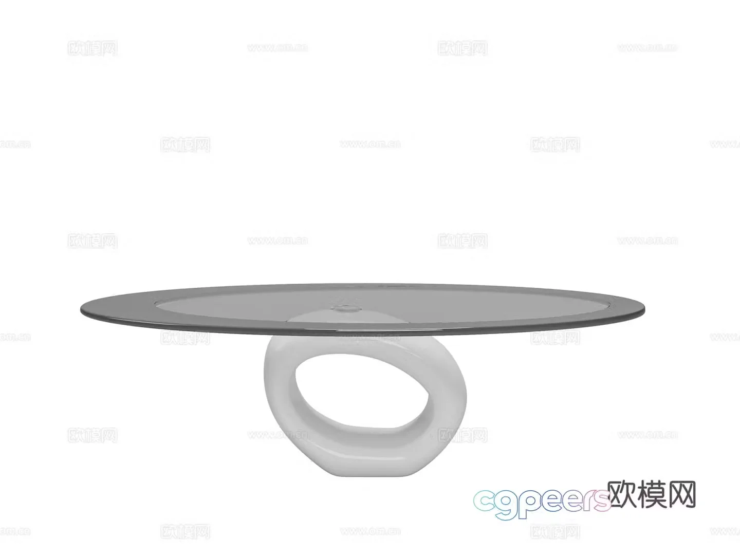 Oval glass coffee table 3d model