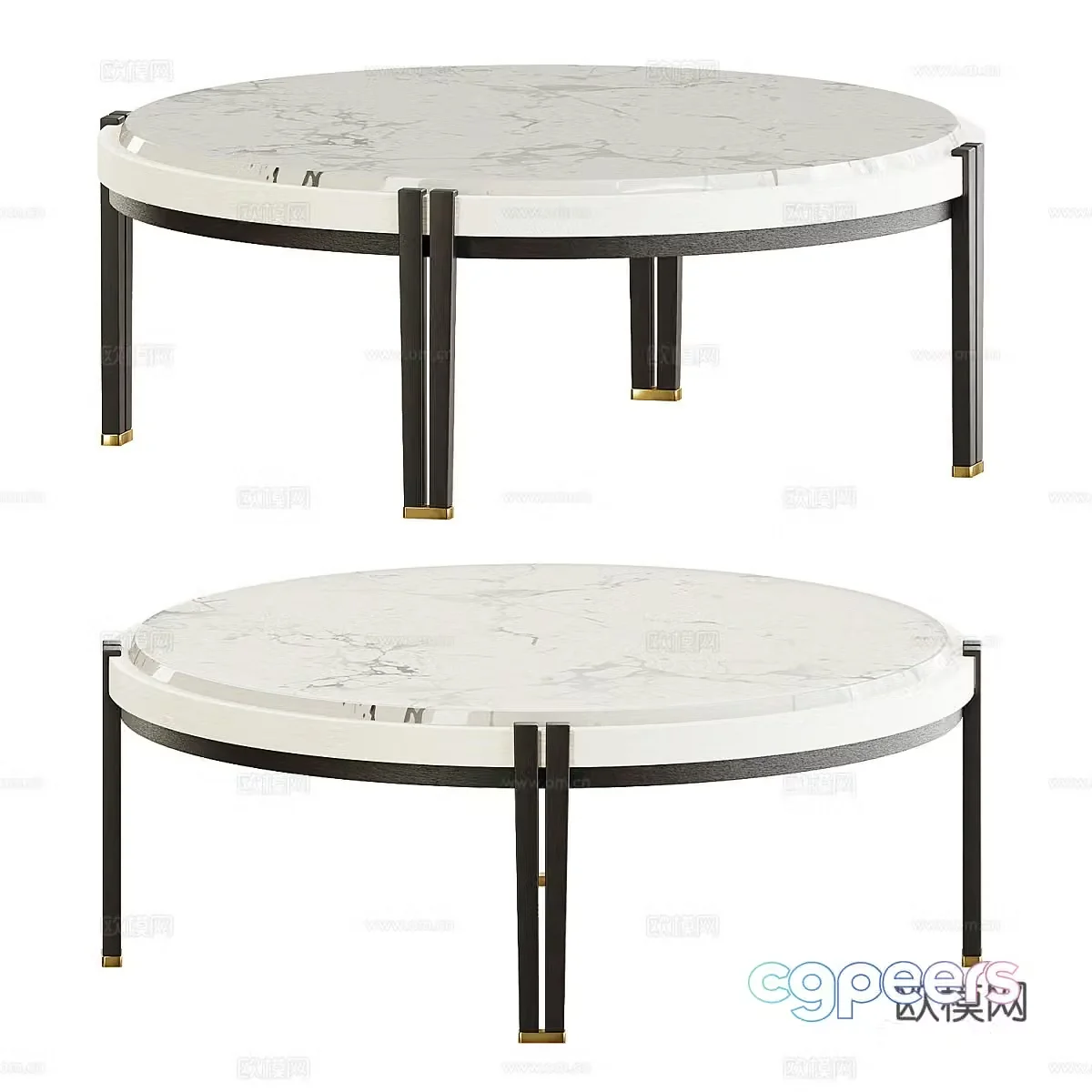 New Chinese style round coffee table 3d model