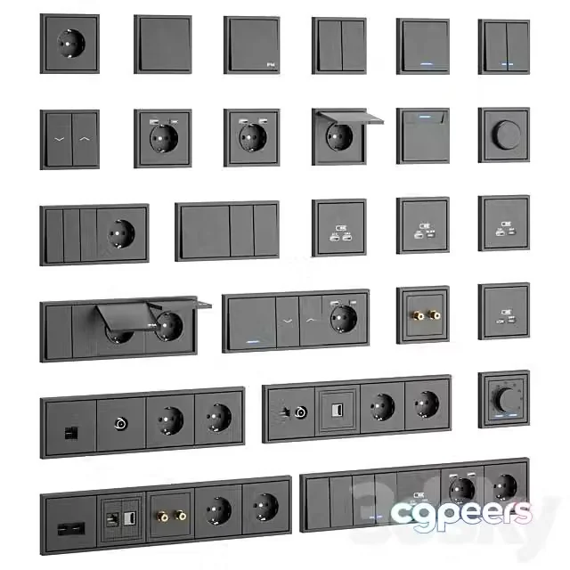 3ds Max Free – Sockets and Switches Systeme
