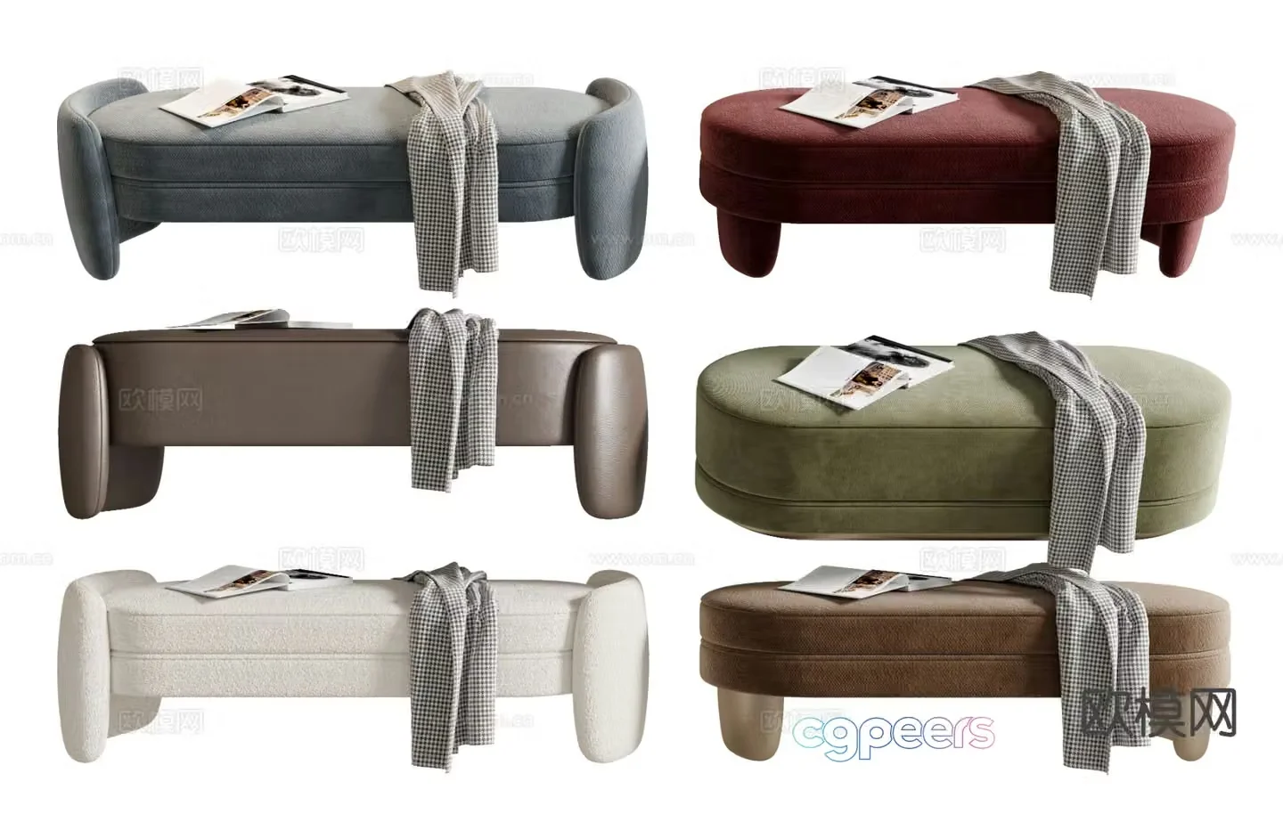 Modern sofa stool stool bed end stool 3d model