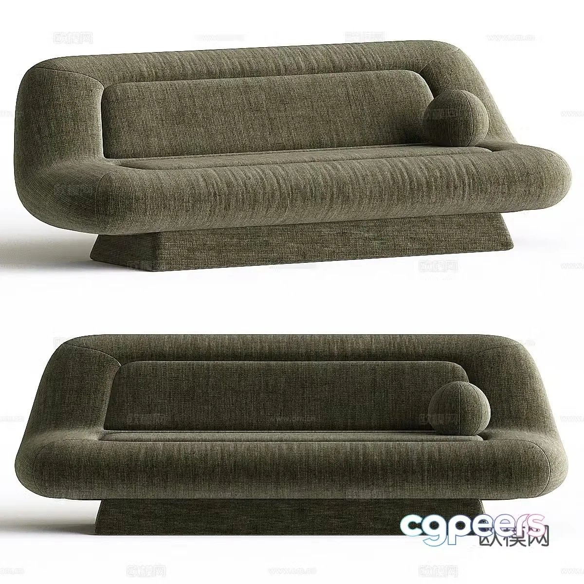 Modern Italian light luxury multi-person sofa 3D model
