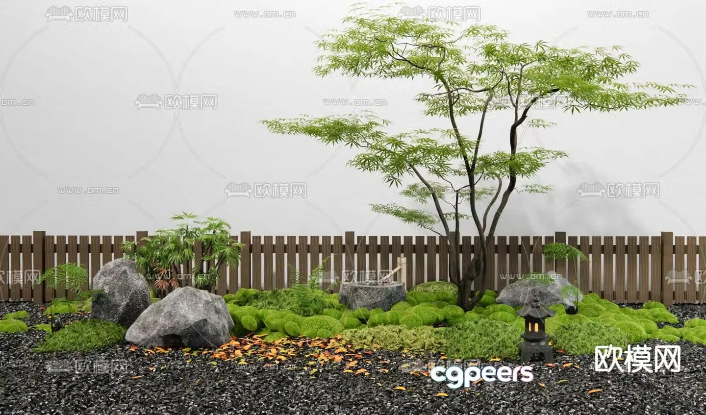 Courtyard landscape courtyard sketch 3d model