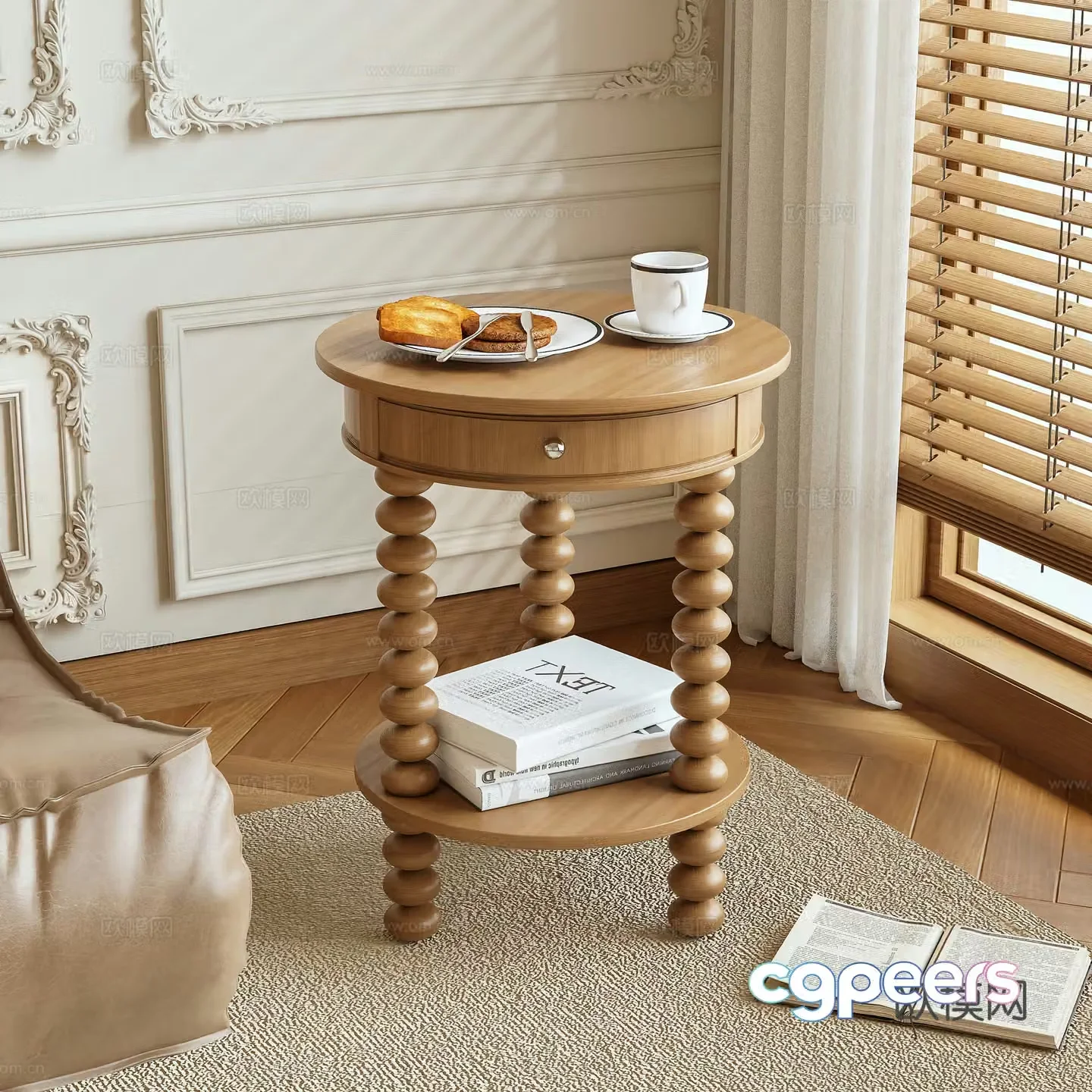 Retro side table 3d model