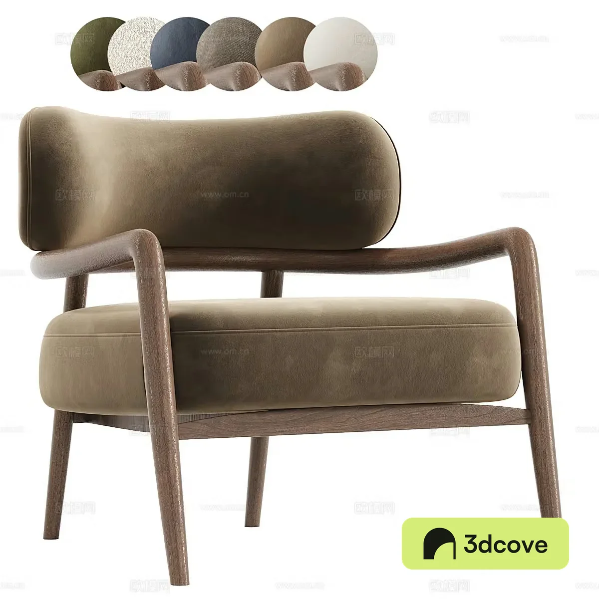 Fabric leisure chair B&B casual chair Fabric single chair Fabric armchair Wood leisure chair Wooden single