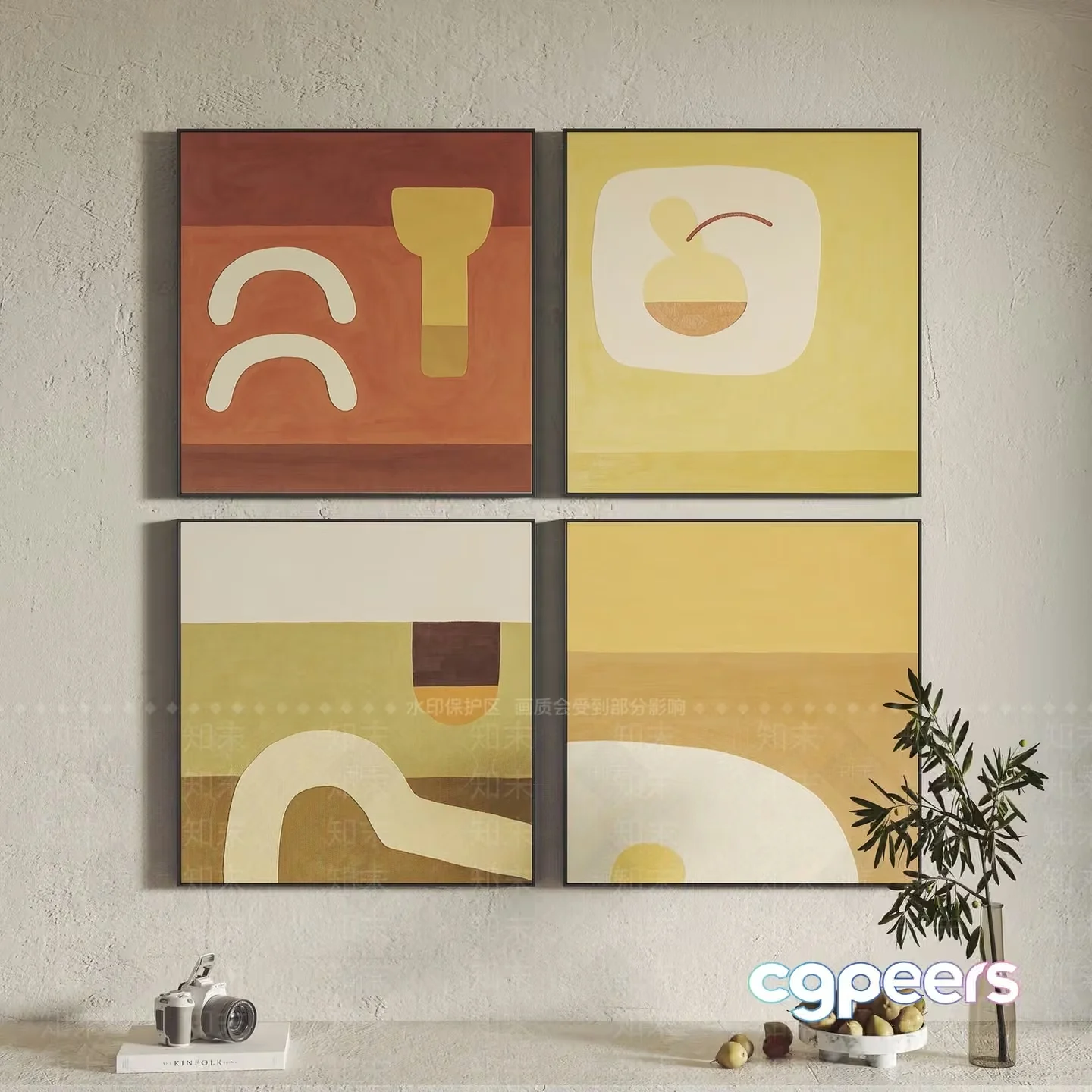 Abstract Art Prints 3D Model – 12717 – VRAY Render
