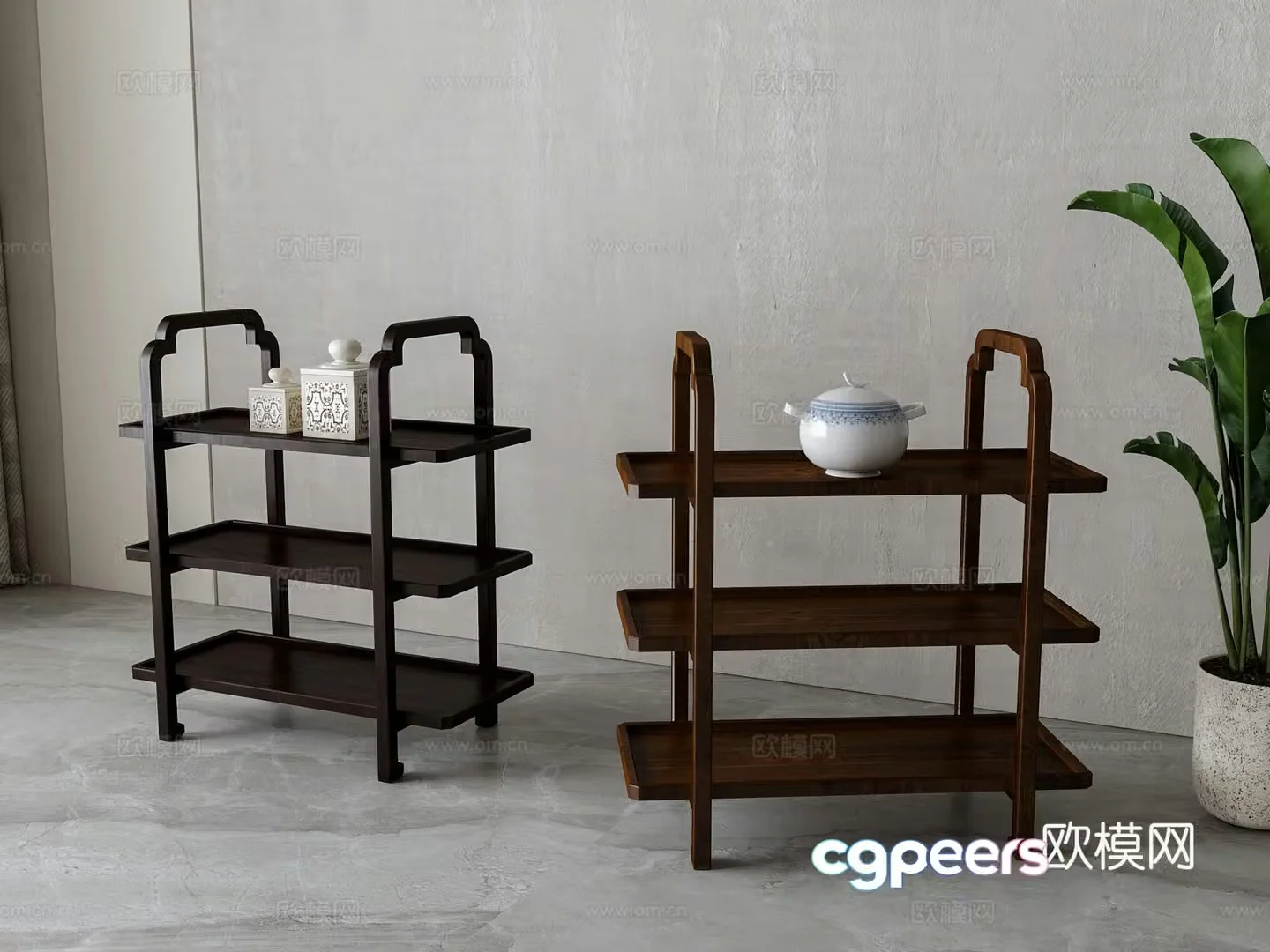 New Chinese dining side rack 3D model