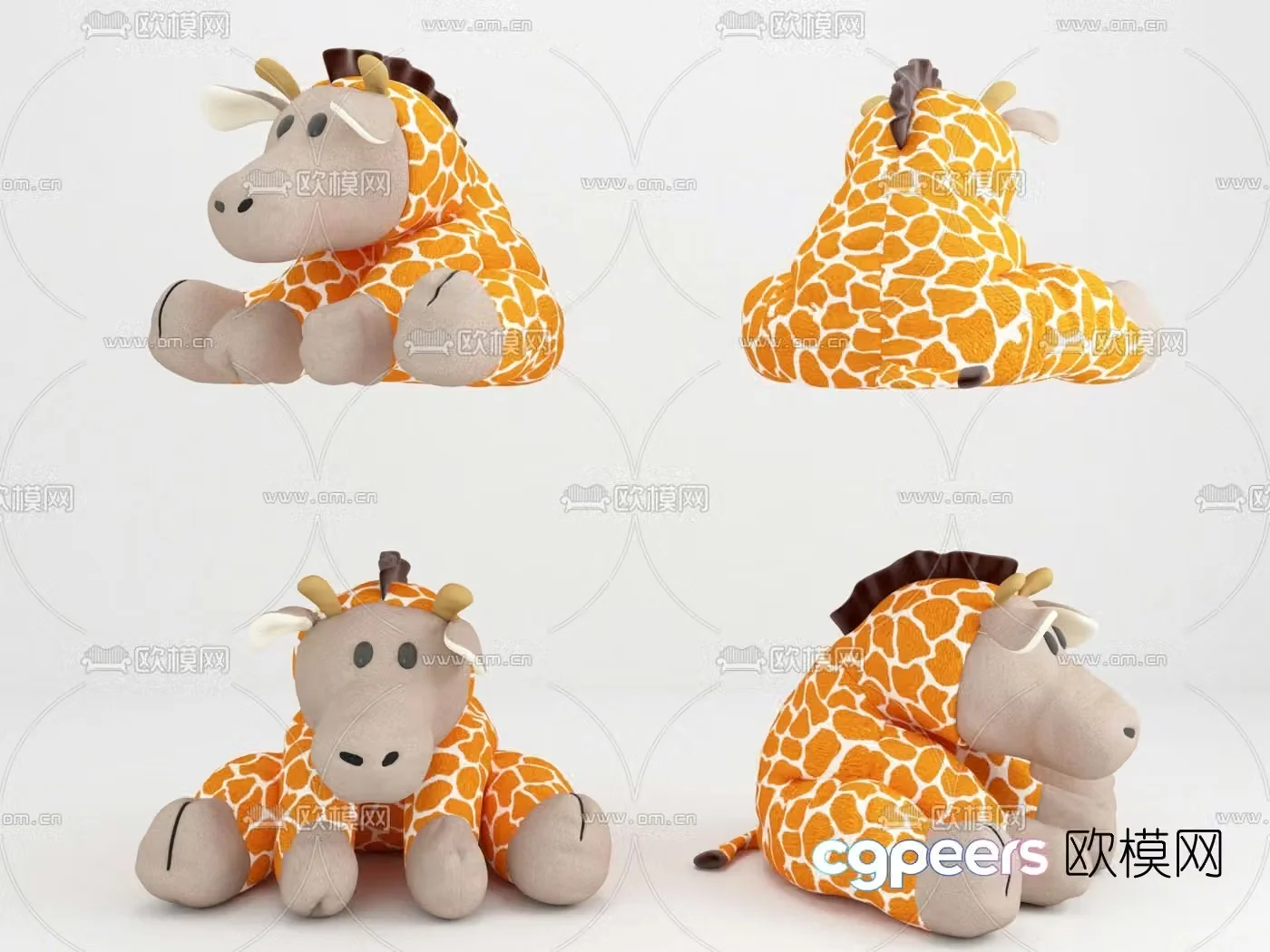 Modern hippopotamus doll ragdoll 3d model
