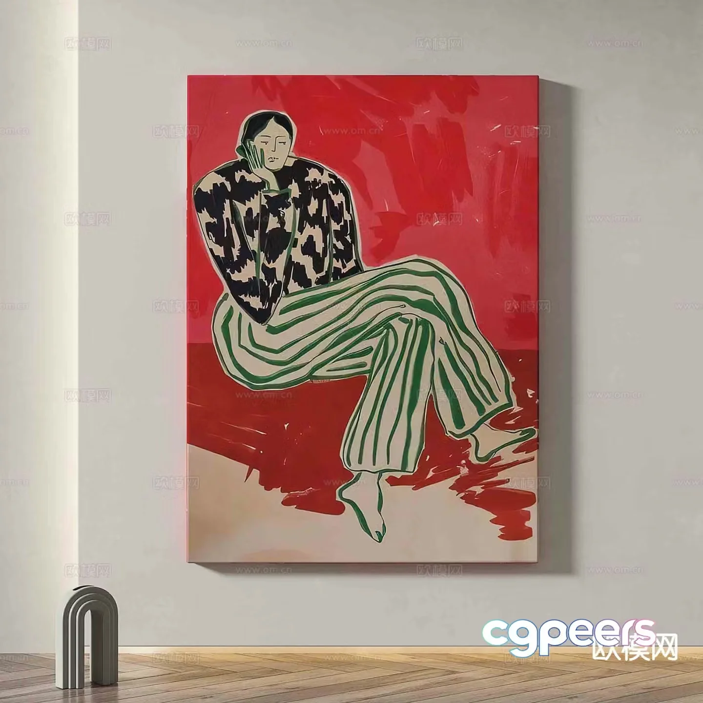 Modern art painting decorative painting 3d model