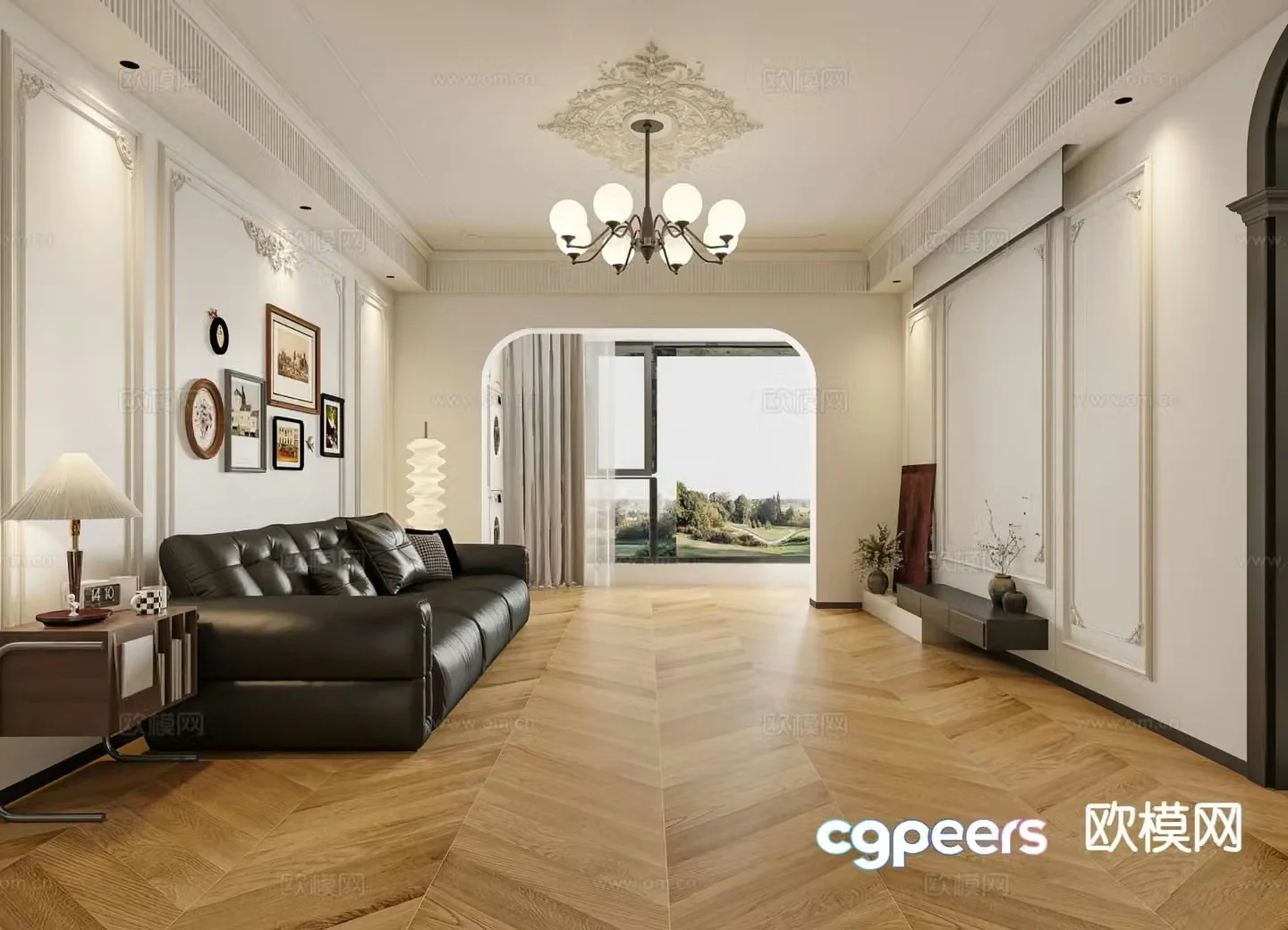 French living room 3d model
