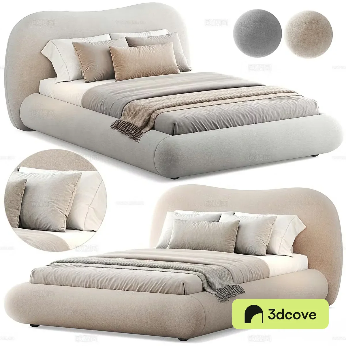 Cream style double bed