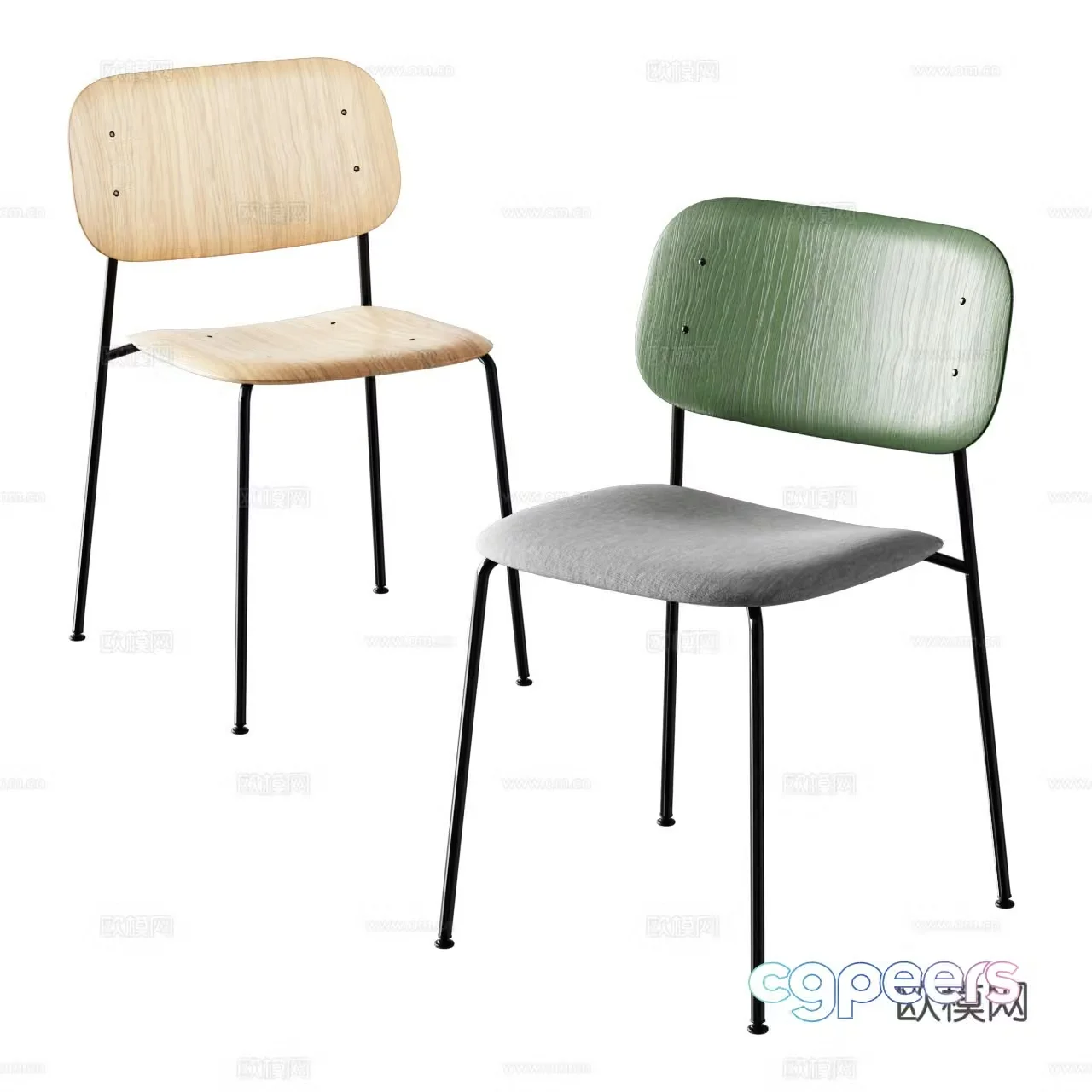 Modern Nordic single chair 3d model