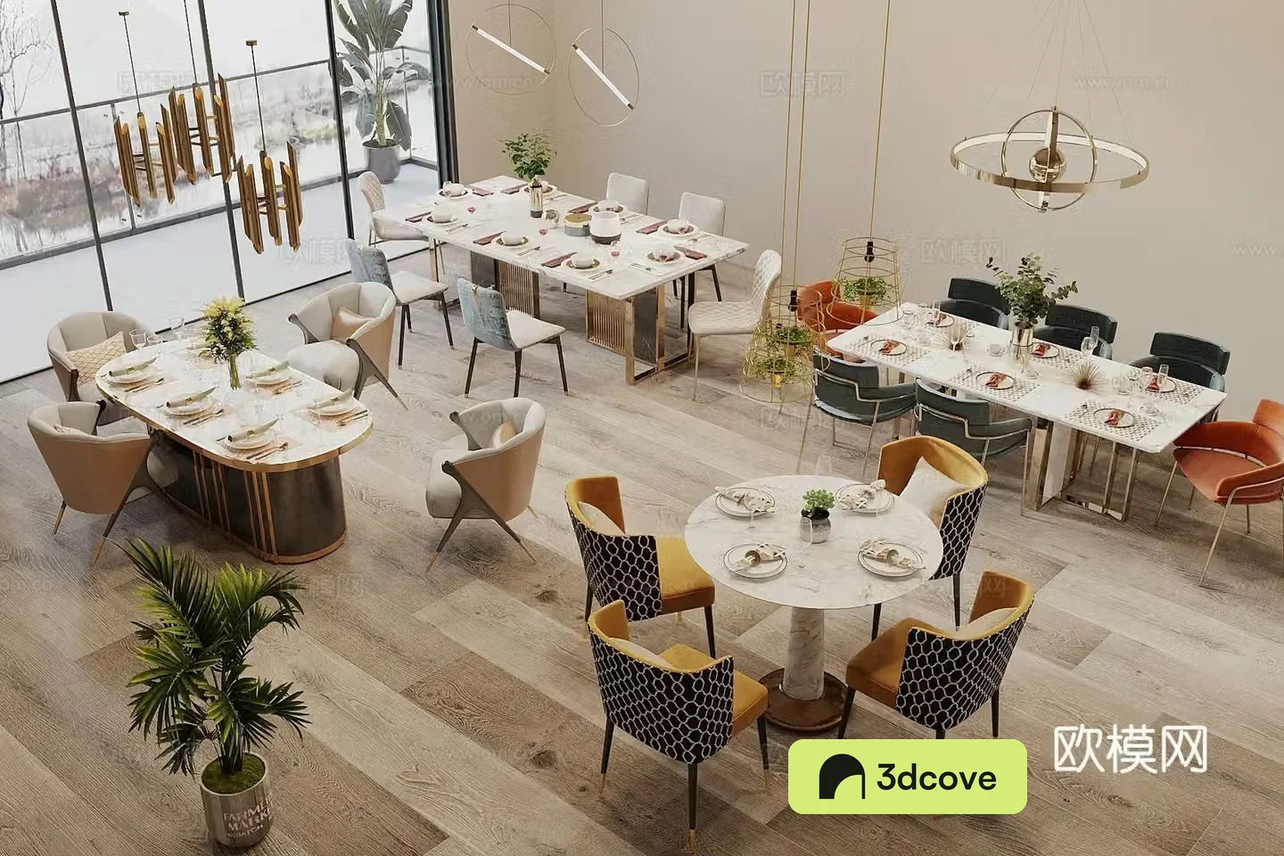 Modern cream style dining table and chair combination long table round table dining table and chair combination dining table and chair combination dining chandeliers
