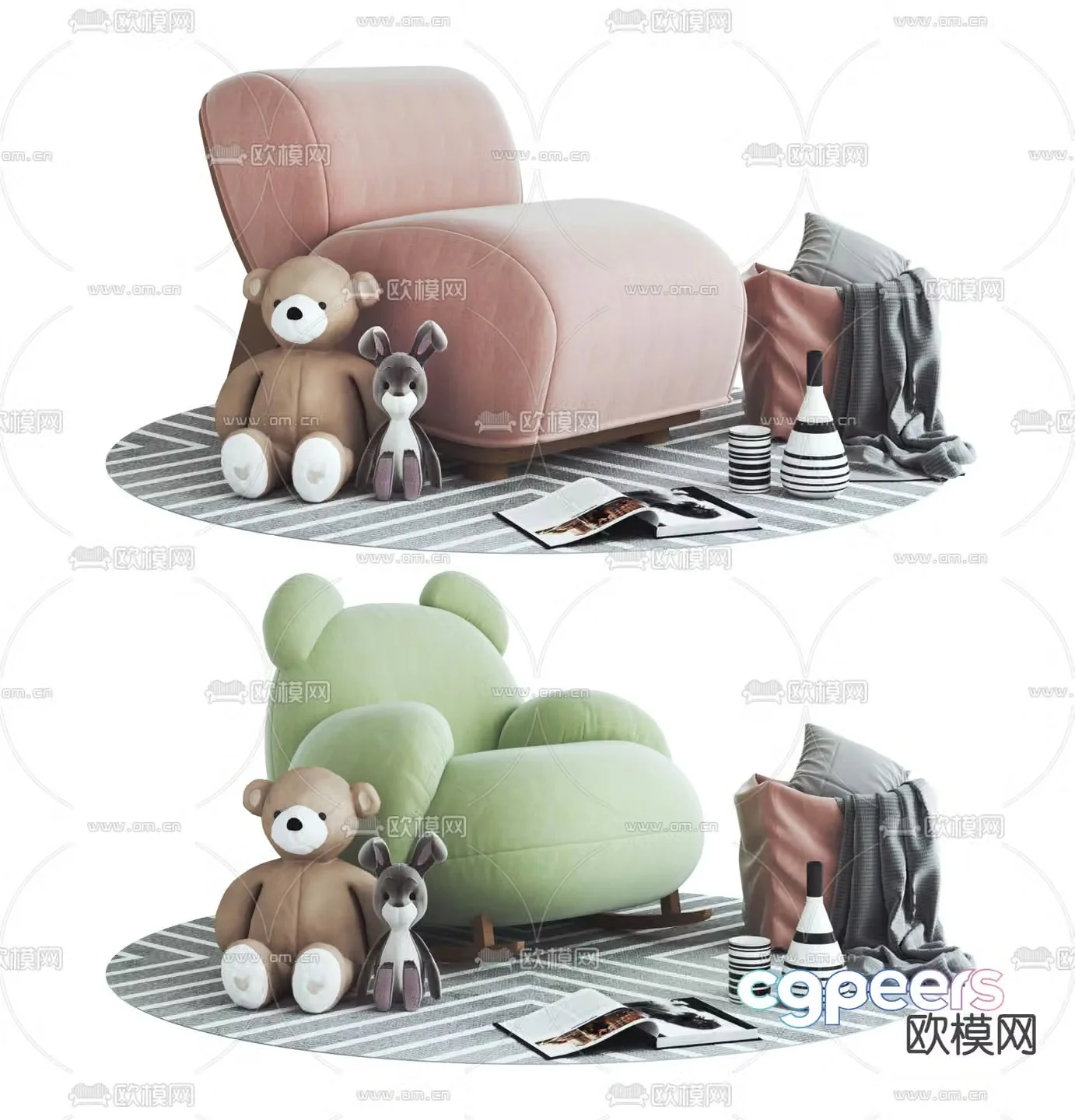 Children’s sofa bear sofa 3d model