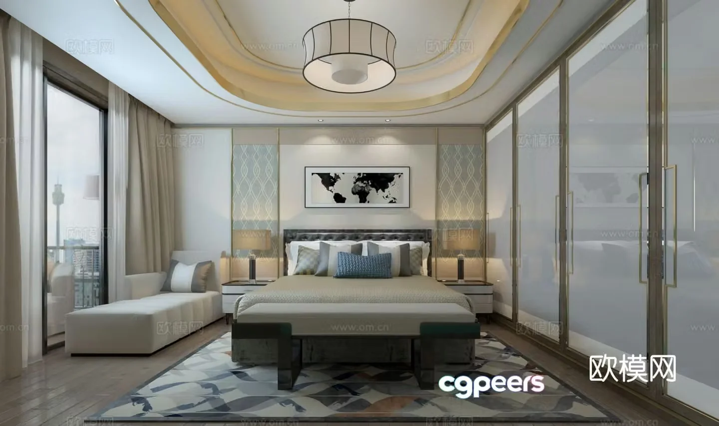 Modern bedroom master bedroom 3d model