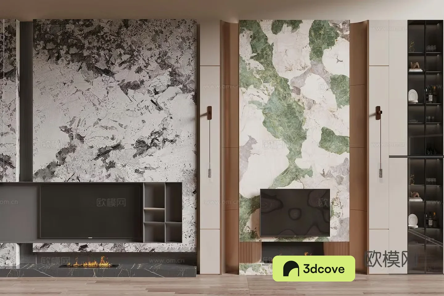 Modern TV background wall