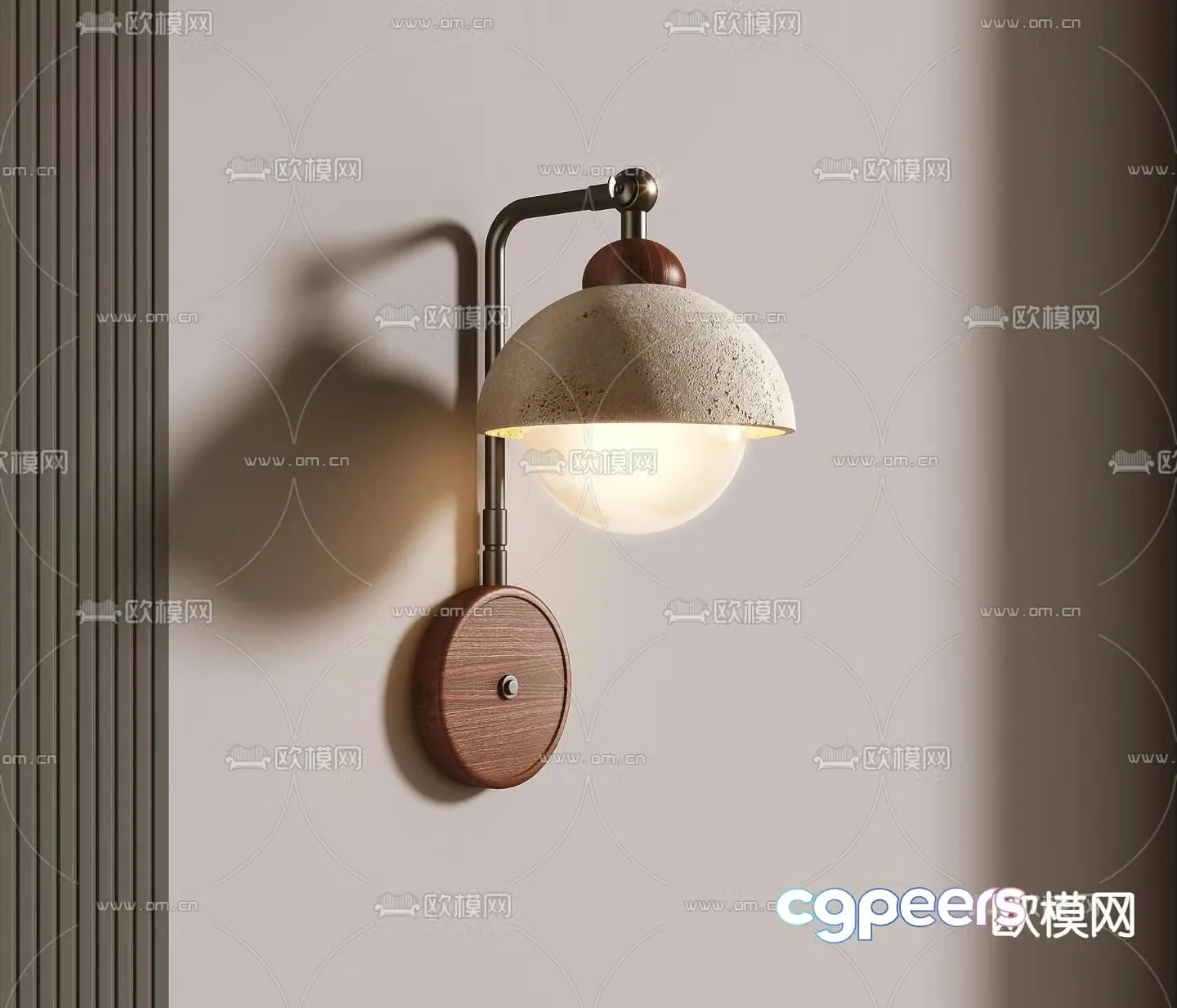 Wabi-sabi style wall lamp 3d model