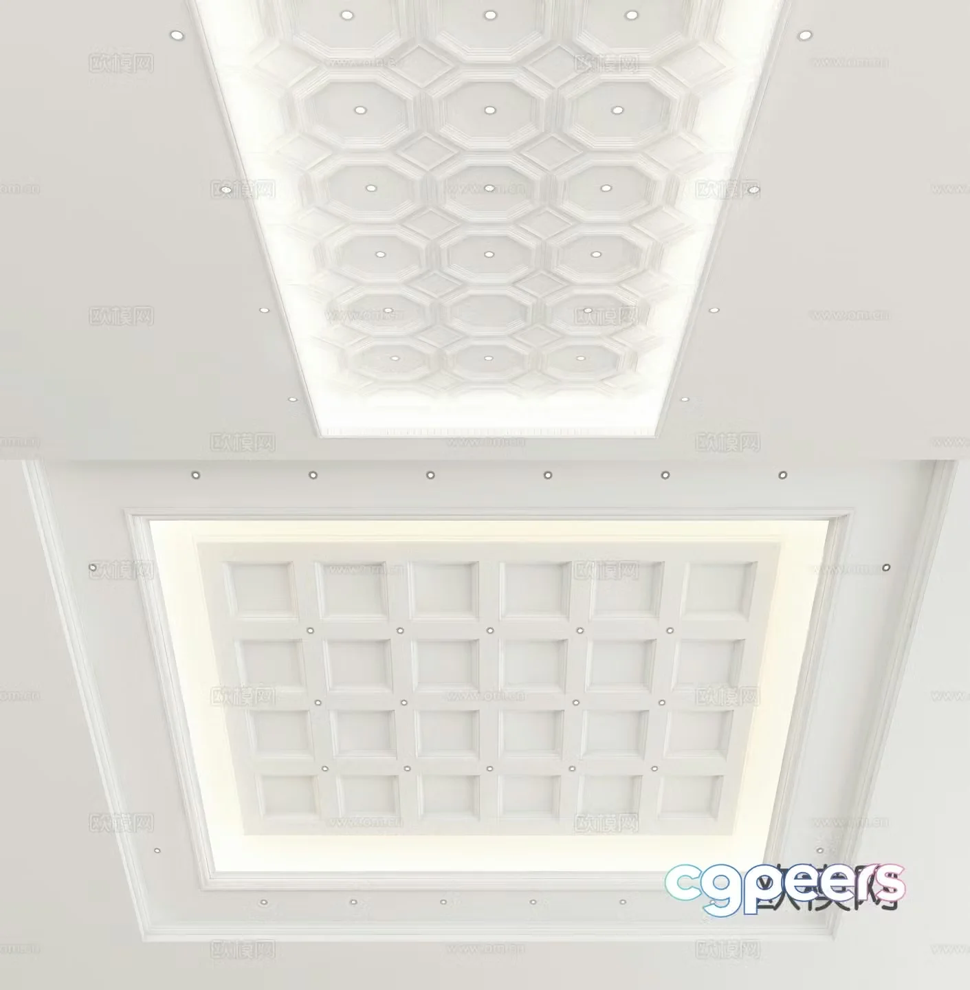 American ceiling gypsum ceiling 3d model