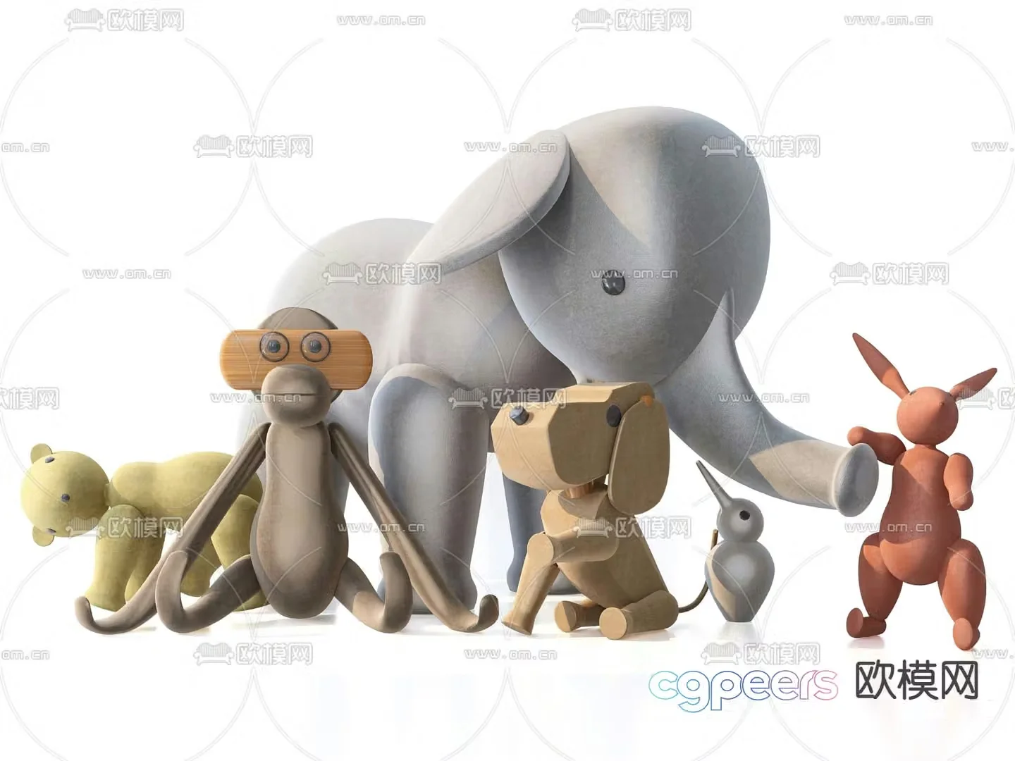Modern animal toy ragdoll 3d model