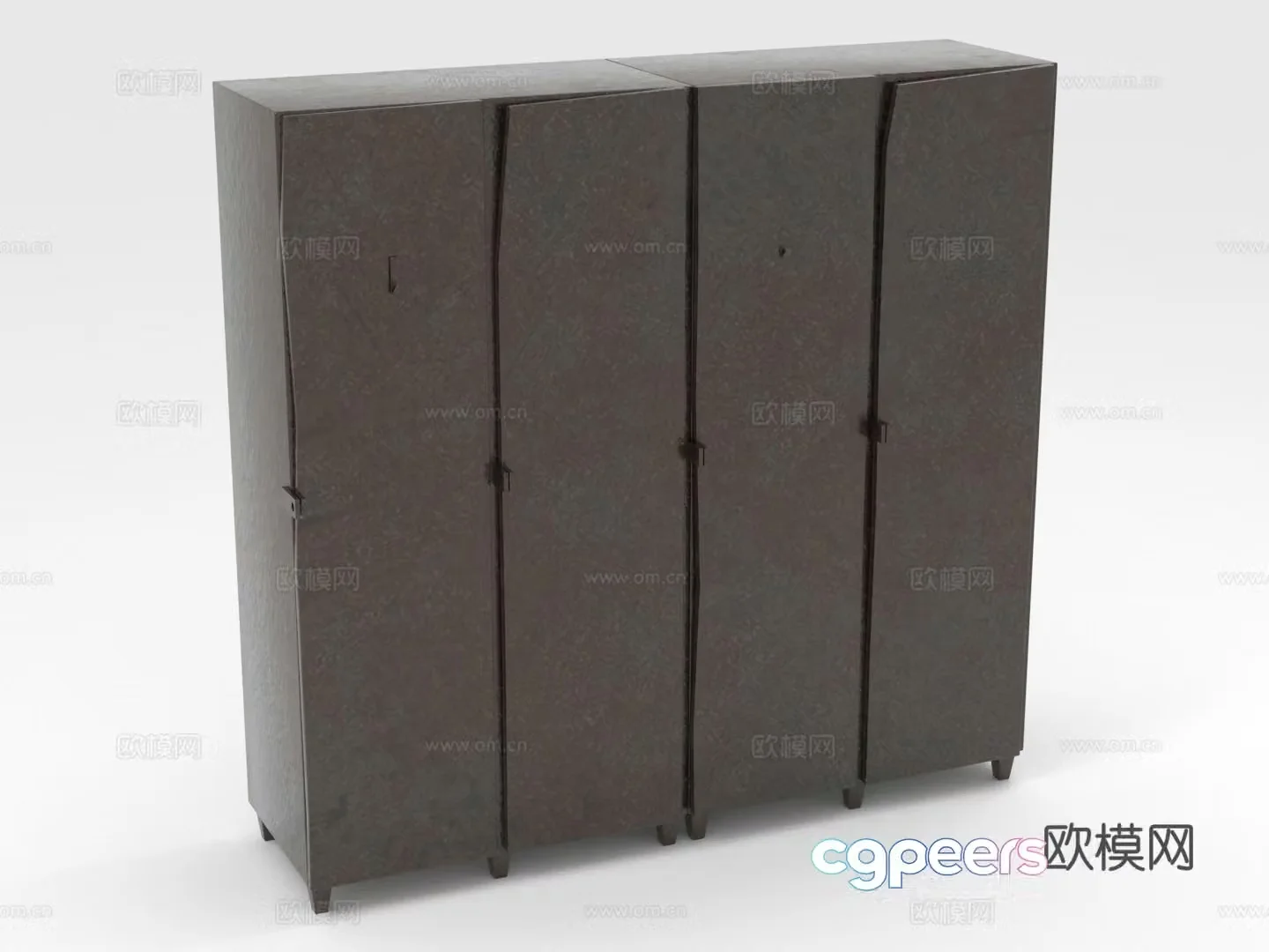 Cabinet Storage Locker Multi-door Cabinet Wardrobe Iron Cabinet 3D Model