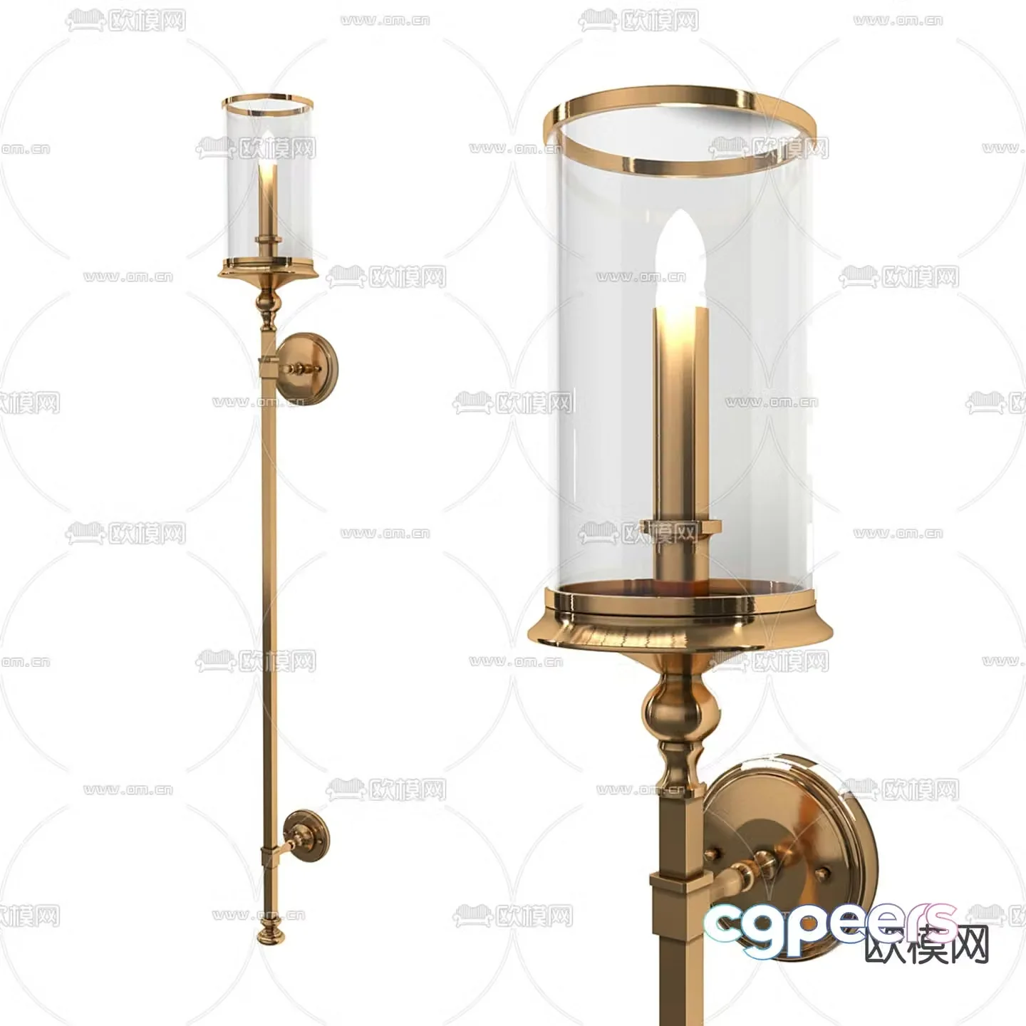 European wall lamp metal wall lamp 3d model