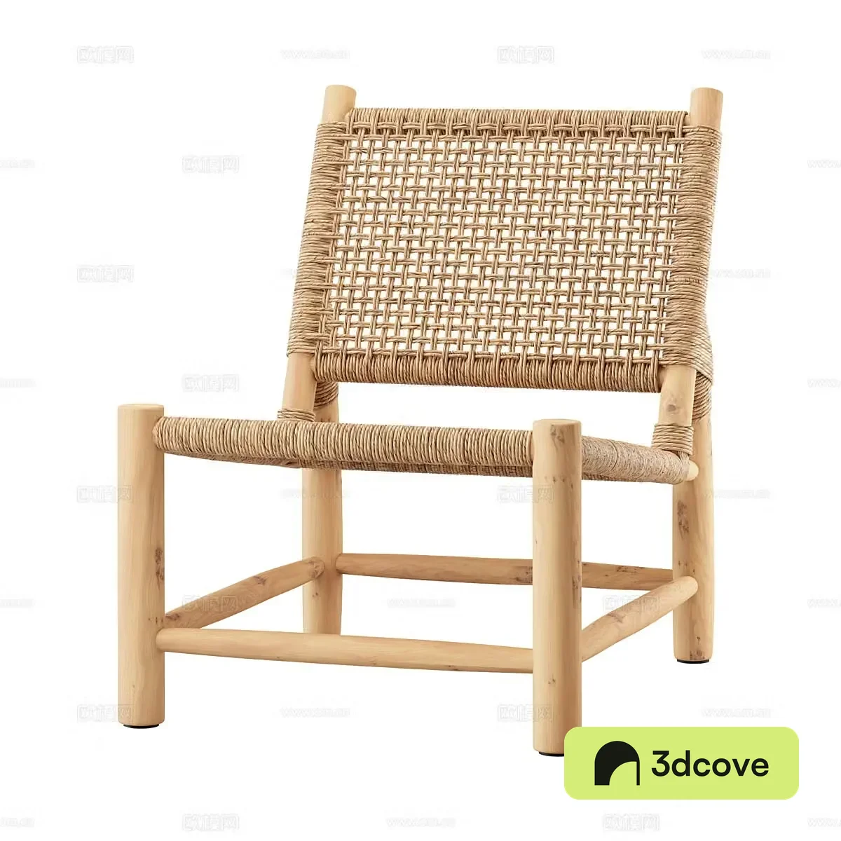 Nordic simple single chair rattan chair simple chair living room chair dining chair
