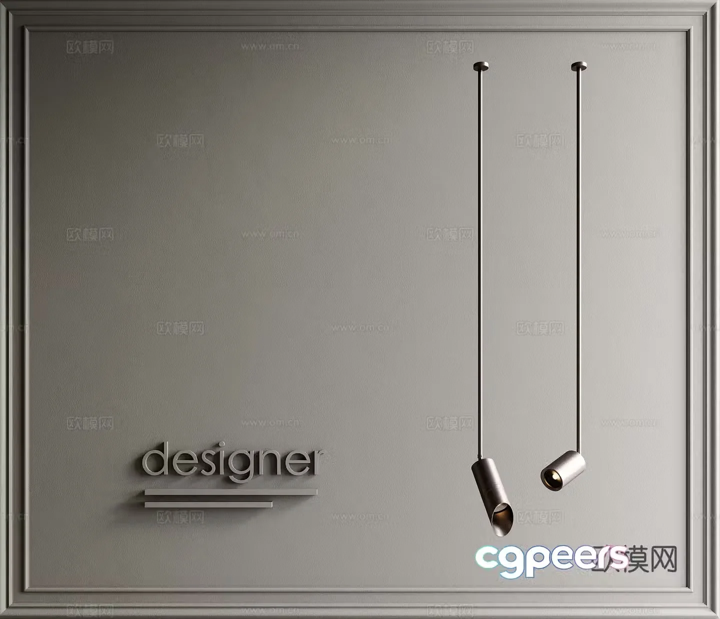 Modern Italian light luxury chandelier 3D model