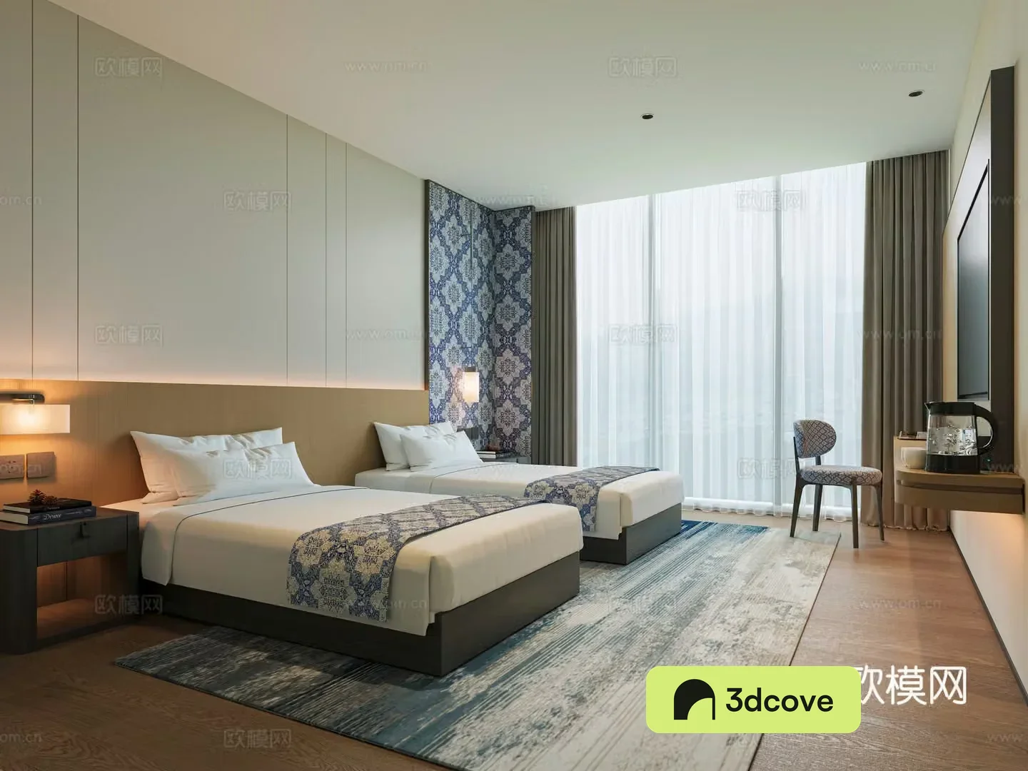 Modern hotel and homestay room Twin room Standard room