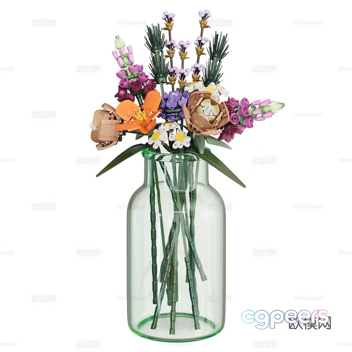 Modern vase flower art 3d model