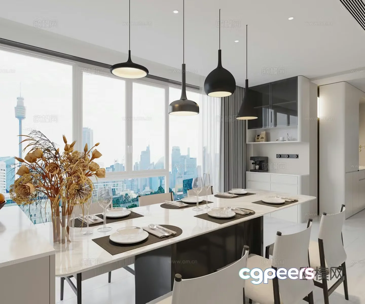 Modern restaurant 3d model