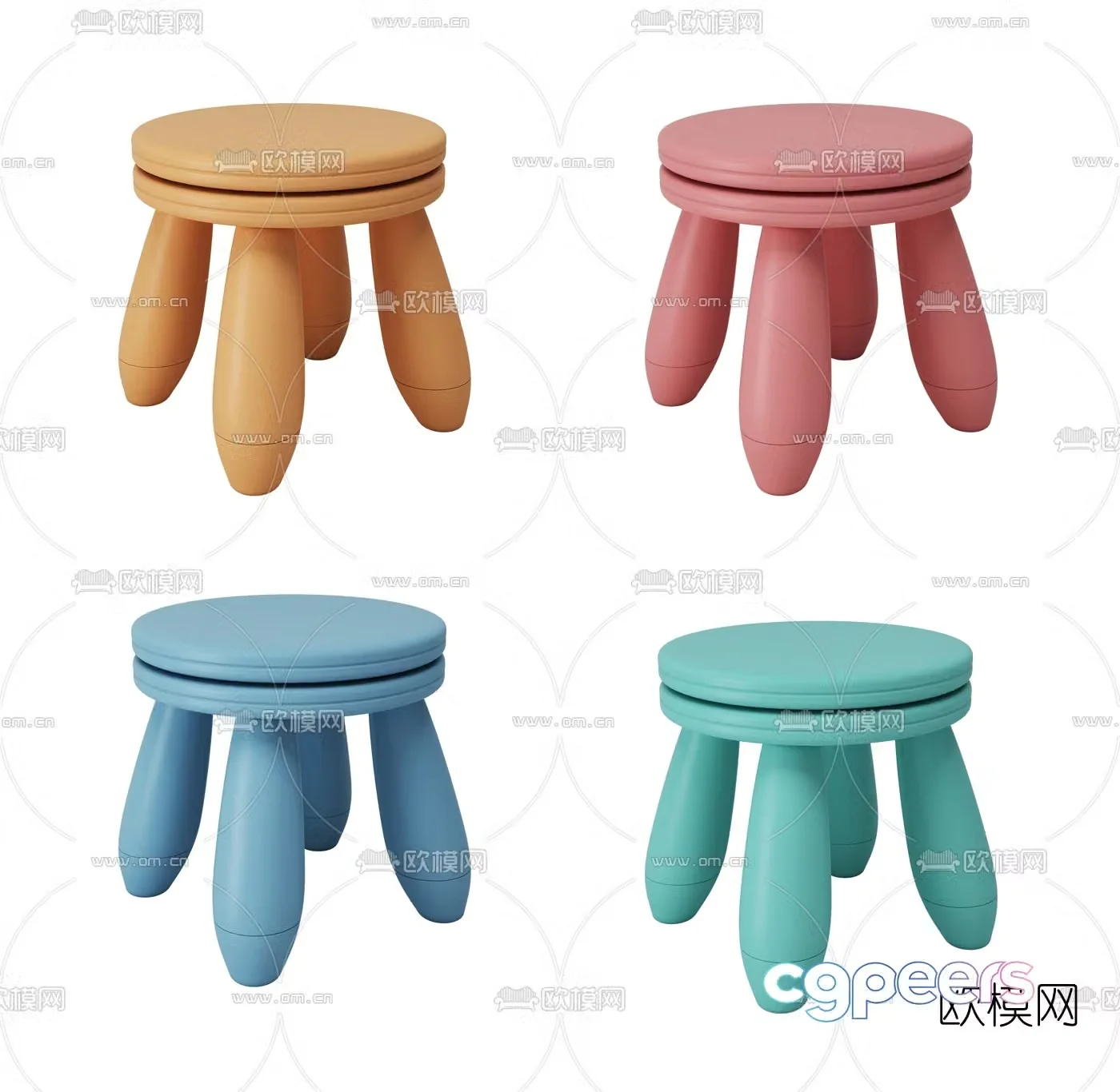 Modern children’s stool 3d model
