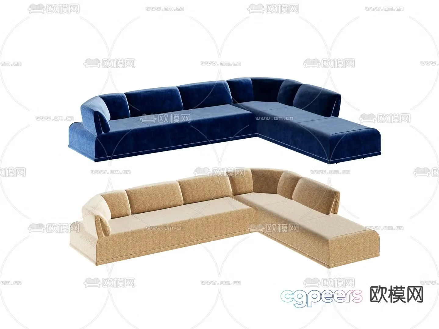 Casual sofa multi-person sofa sofa combination 3D model