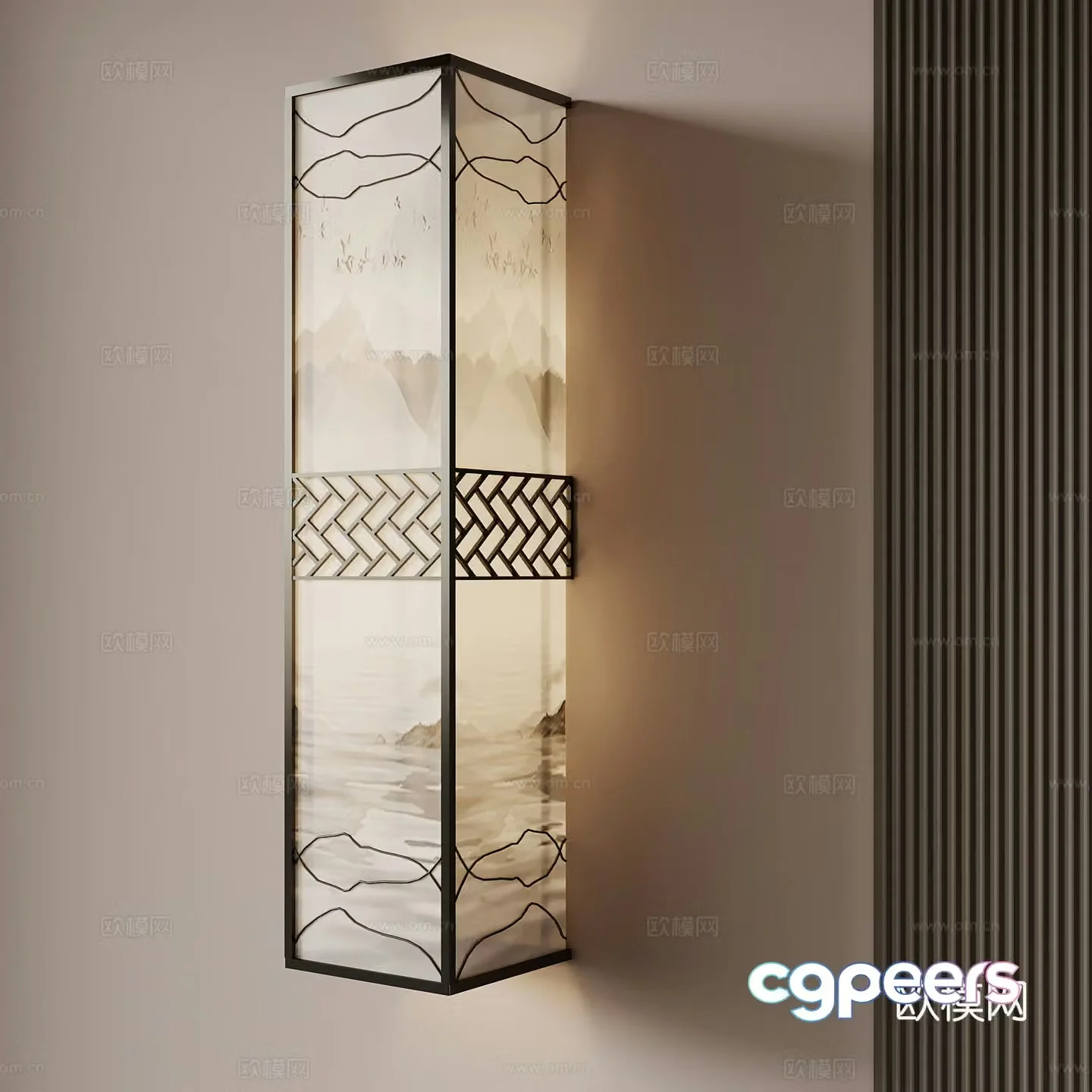 New Chinese style wall lamp Zen wall lamp 3D model