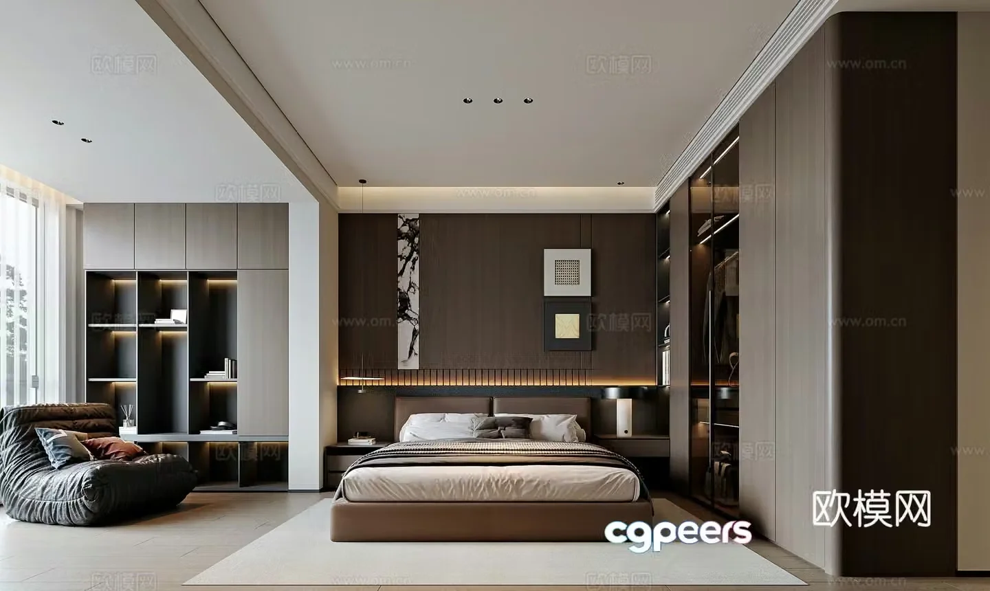 Modern style home bedroom 3d model