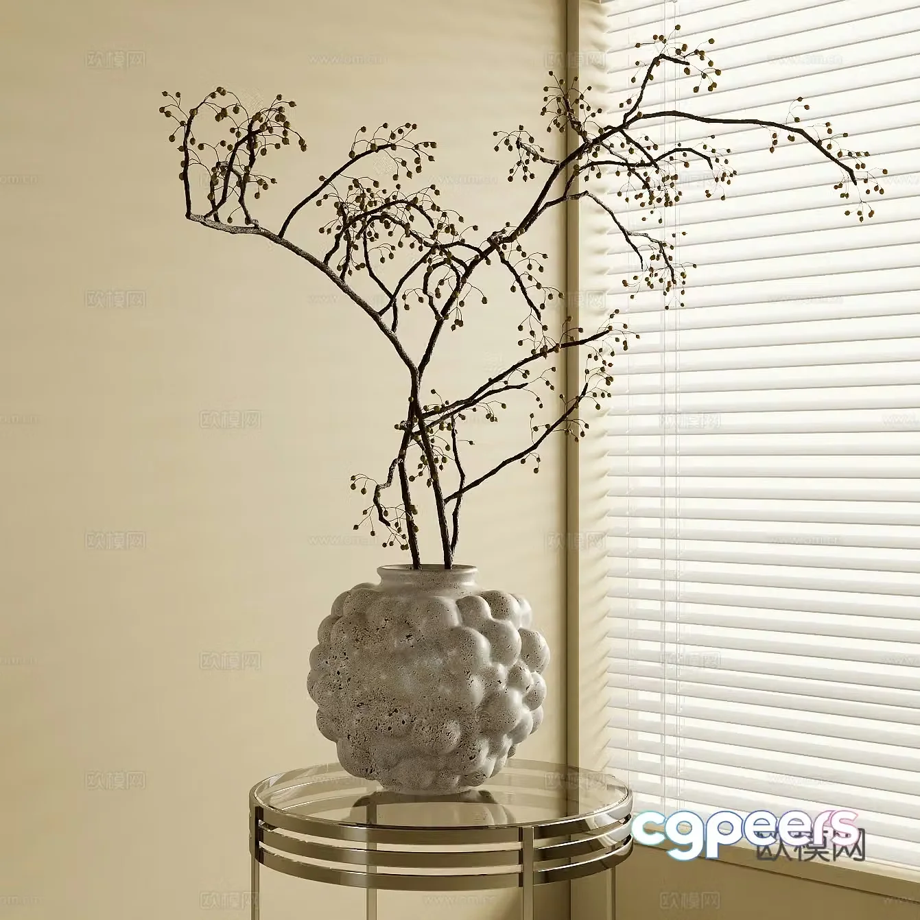 Wasabi vase flower art 3d model
