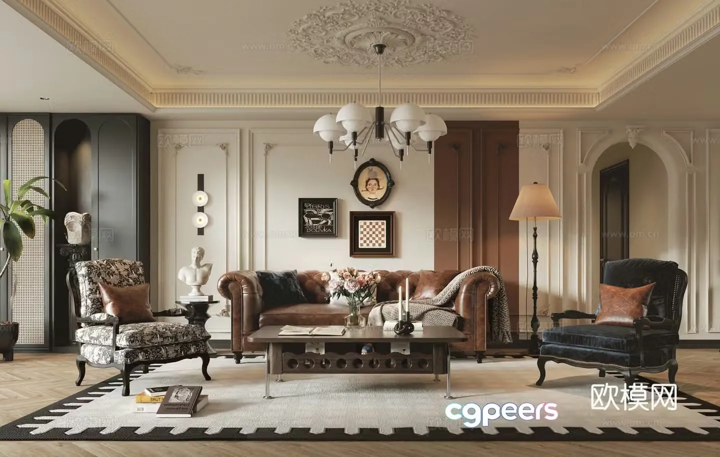 French living room 3d model