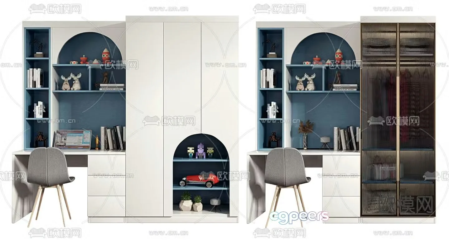 Nordic all-in-one children’s desk 3d model