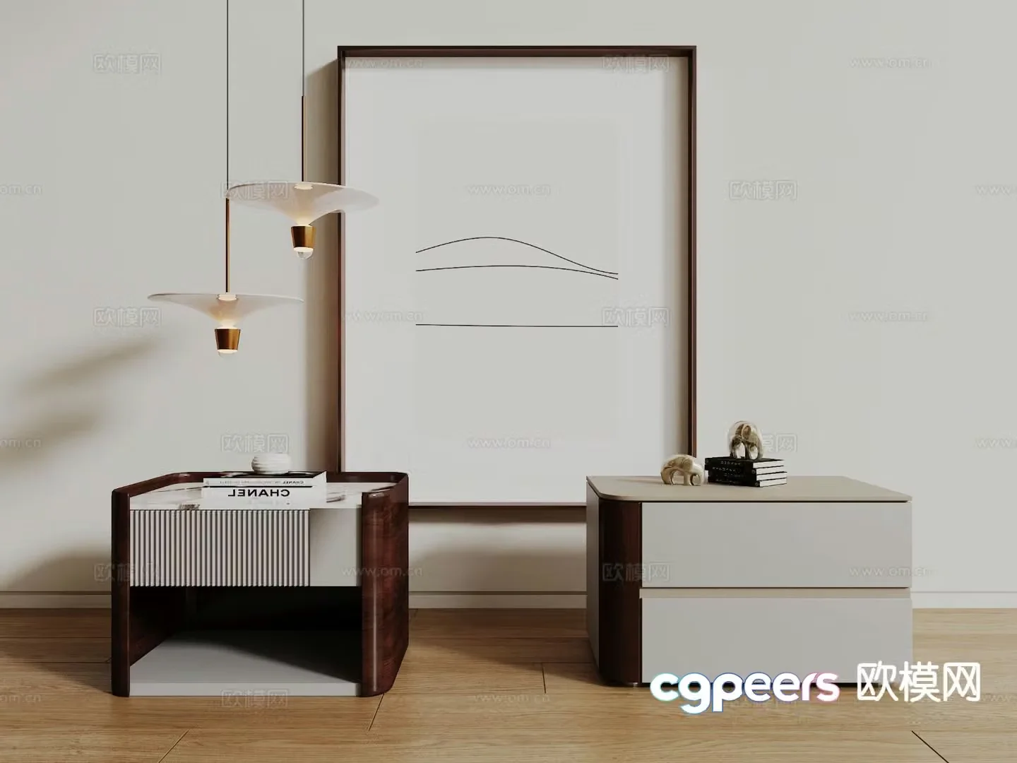 Modern bedside table 3d model