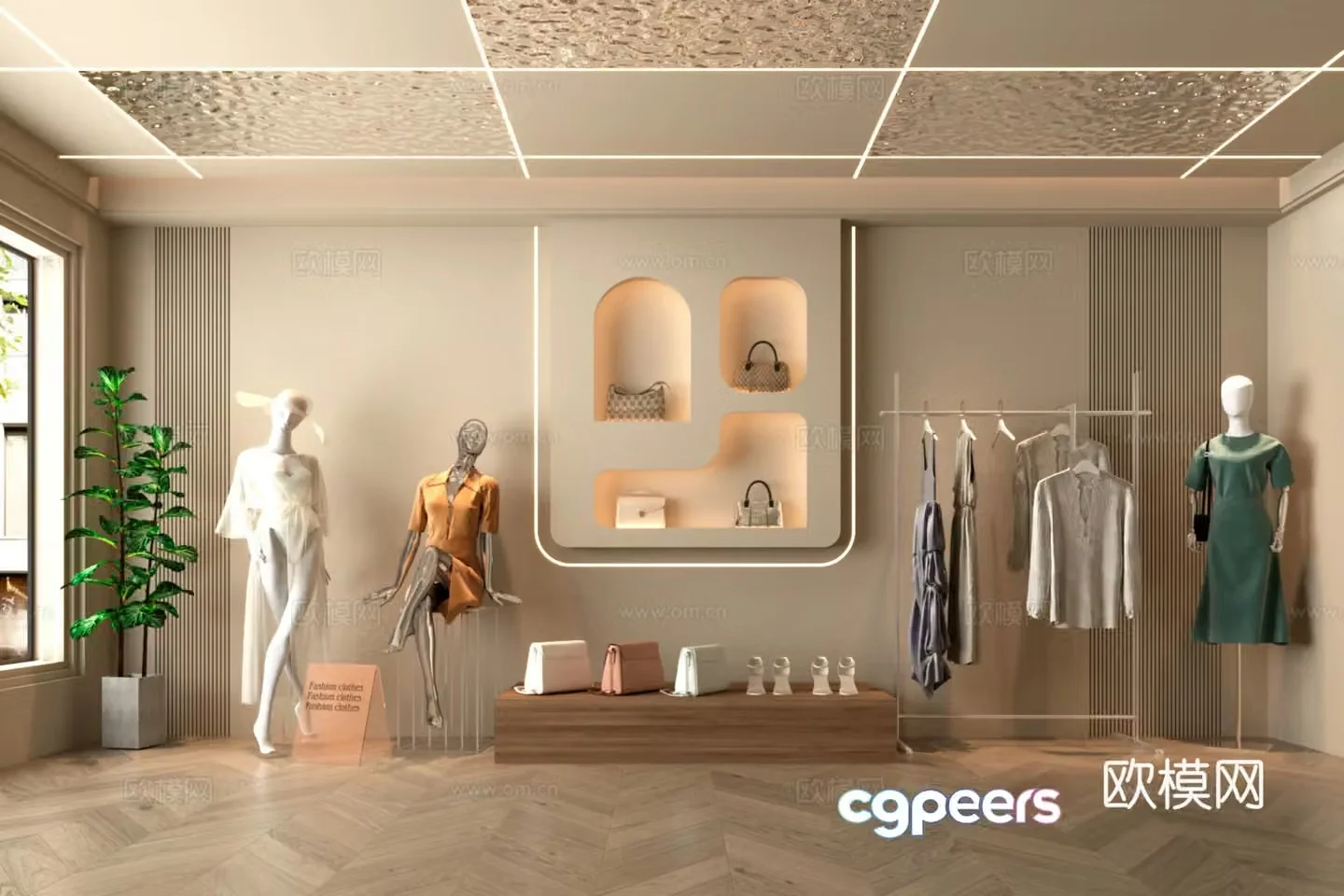 Modern clothing store Clothing store Clothing box store Clothing hanger 3d model
