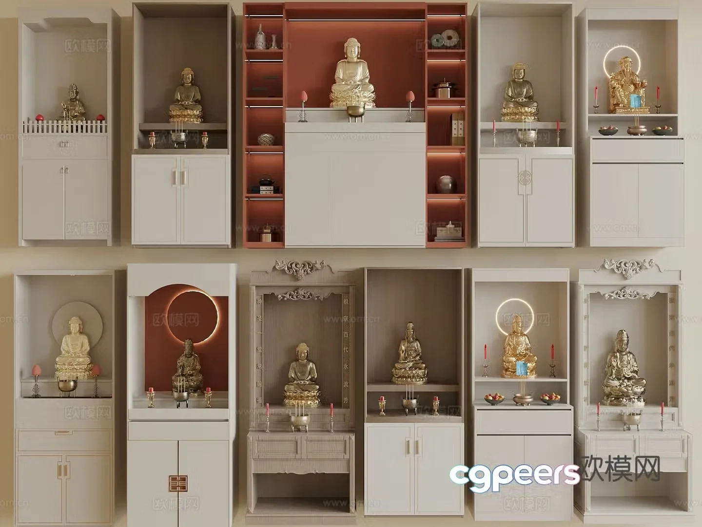 New Chinese style Buddha niche cabinet Buddha niche 3D model