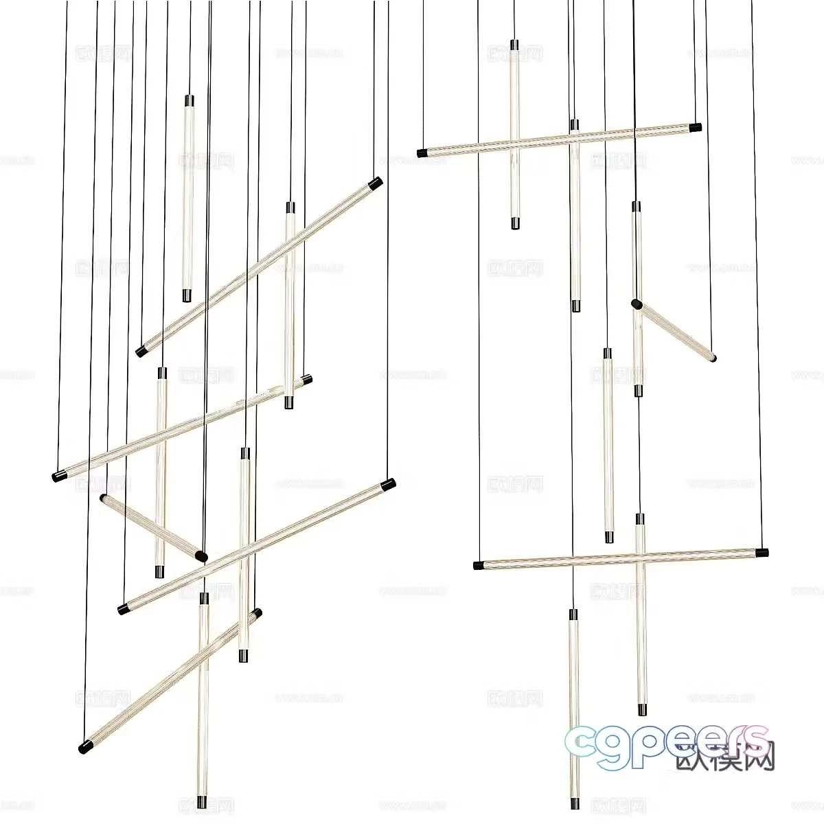 Modern minimalist decorative chandeliers 3d model