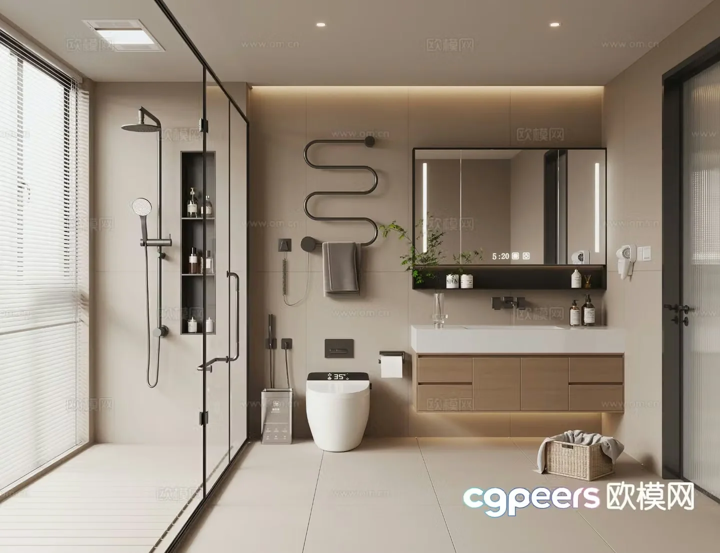 Modern bathroom bathroom 3d model