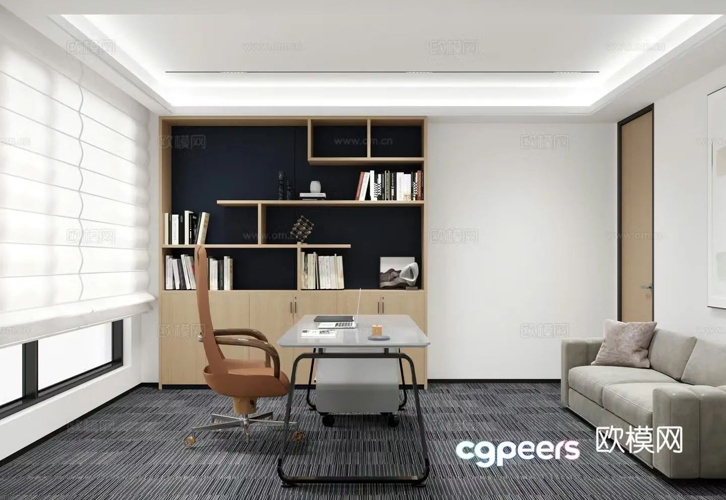 Modern director office manager room 3d model