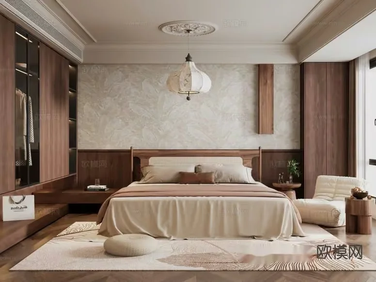 Cozy Bedroom 3D Model – 15670 – VRAY Render