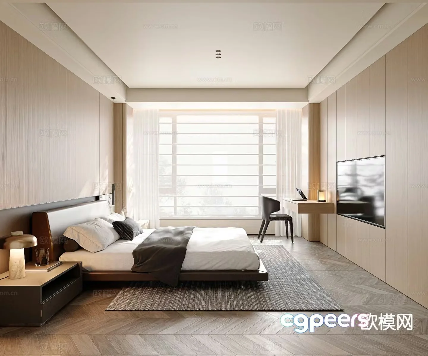 Modern bedroom master bedroom 3d model