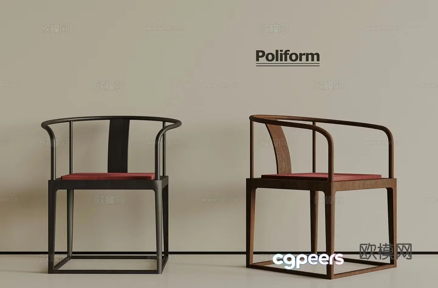 New Chinese style wooden leisure chair wooden single chair 3d model