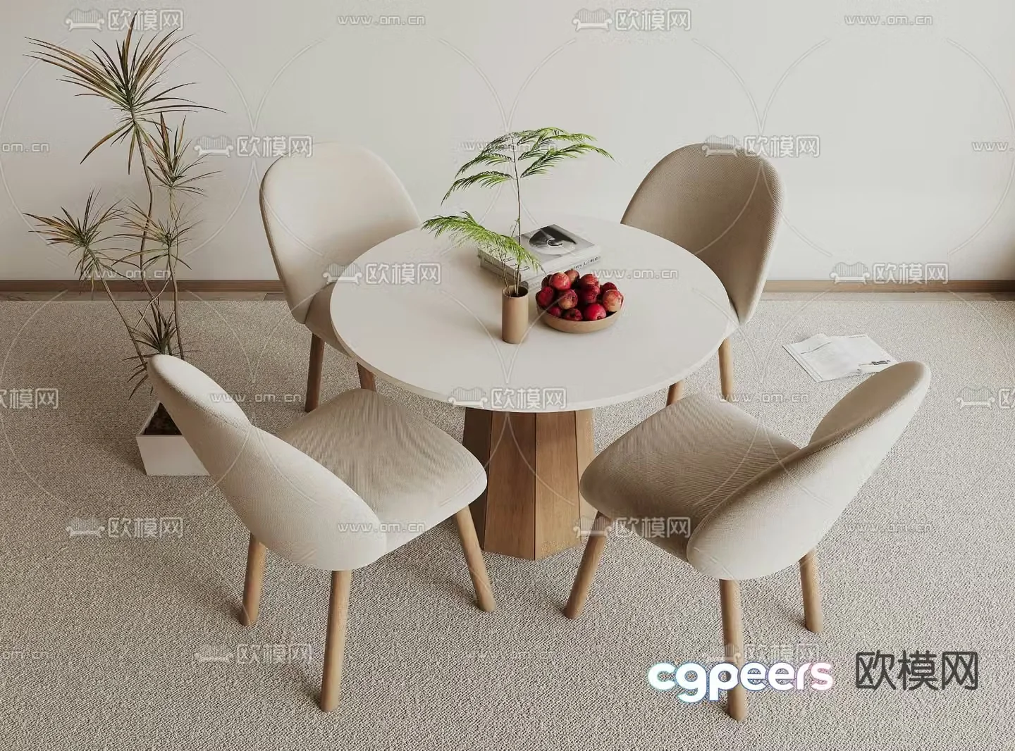 Leisure tables and chairs round tables negotiation tables and chairs 3D model