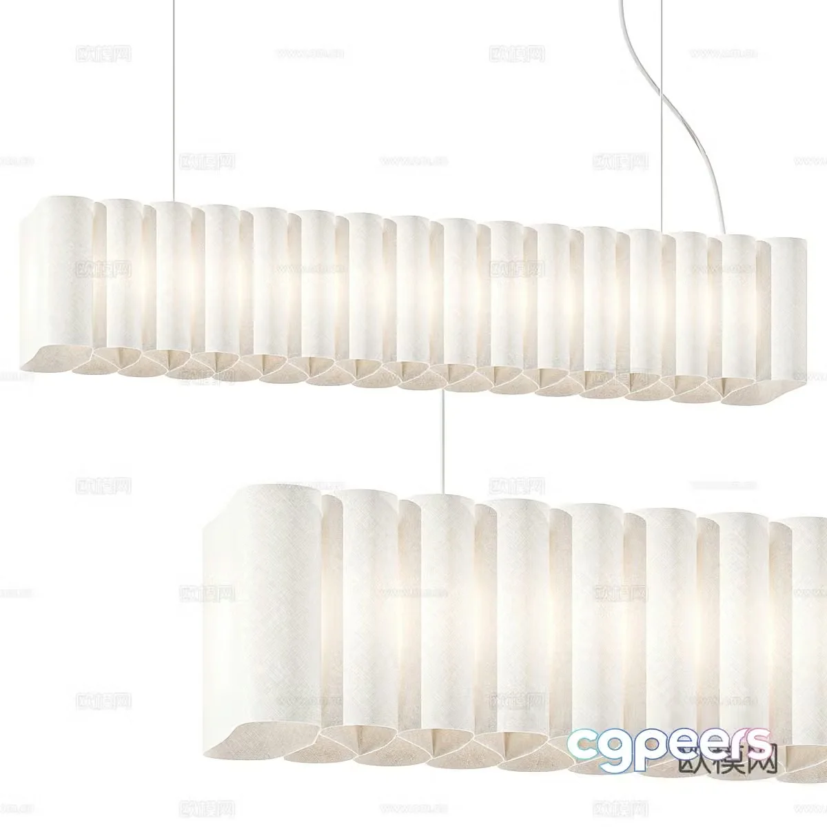 Modern Italian light luxury fabric chandeliers 3D model
